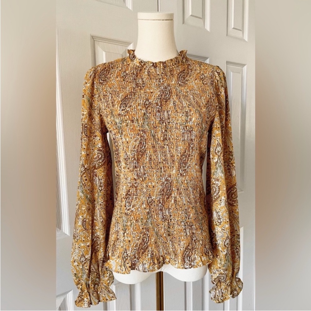 NWT Joie Smocked Blouse Size M